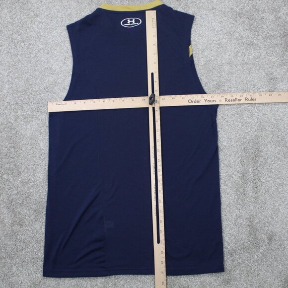Notre Dame Tank Top Men Small Blue Under Armour Threadborne Loose Fit Heatgear - Picture 9 of 11